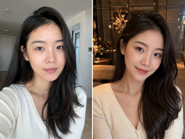 妆容效果示例